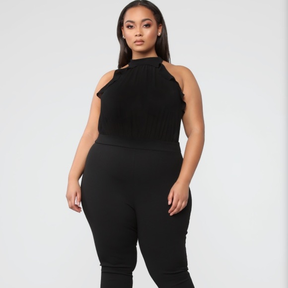 Black Sheer Ruffle Romper - Plus Size Avail - Picture 4 of 8